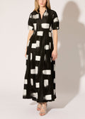 Brush Stroke Taffeta Maxi Dress