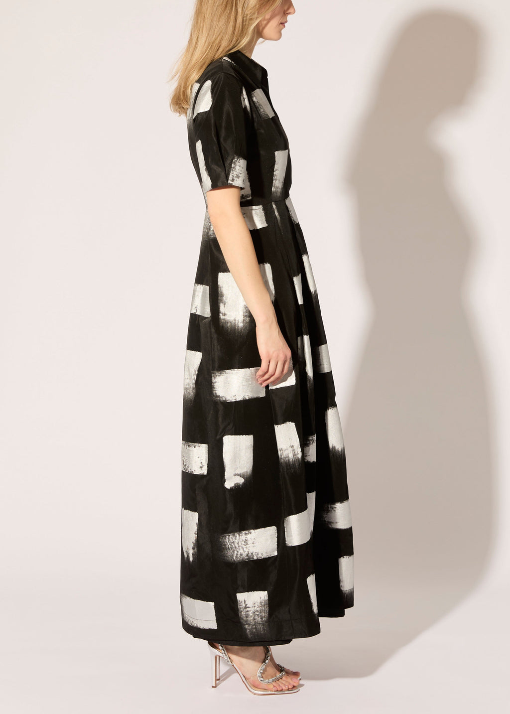 Brush Stroke Taffeta Maxi Dress