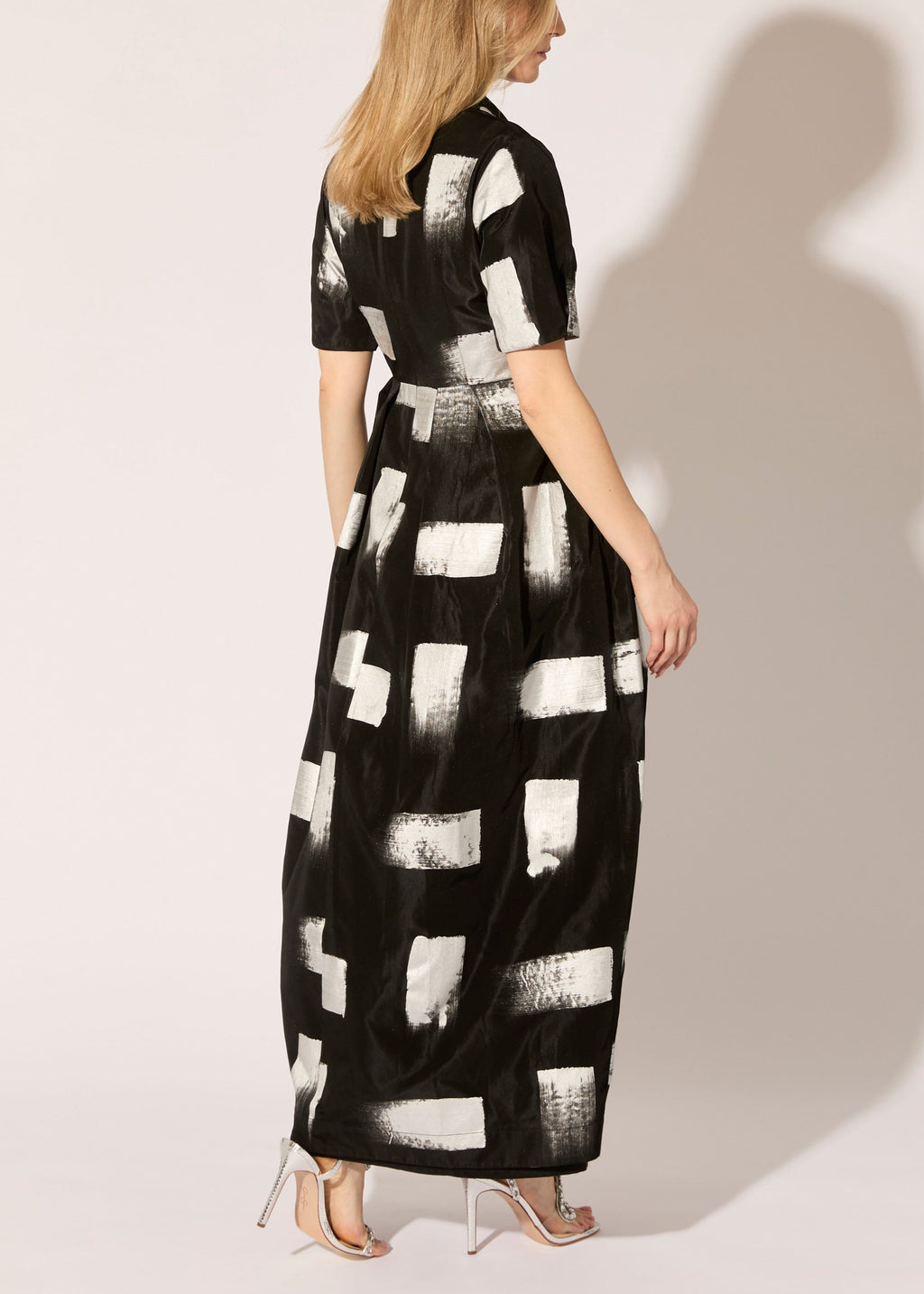 Brush Stroke Taffeta Maxi Dress