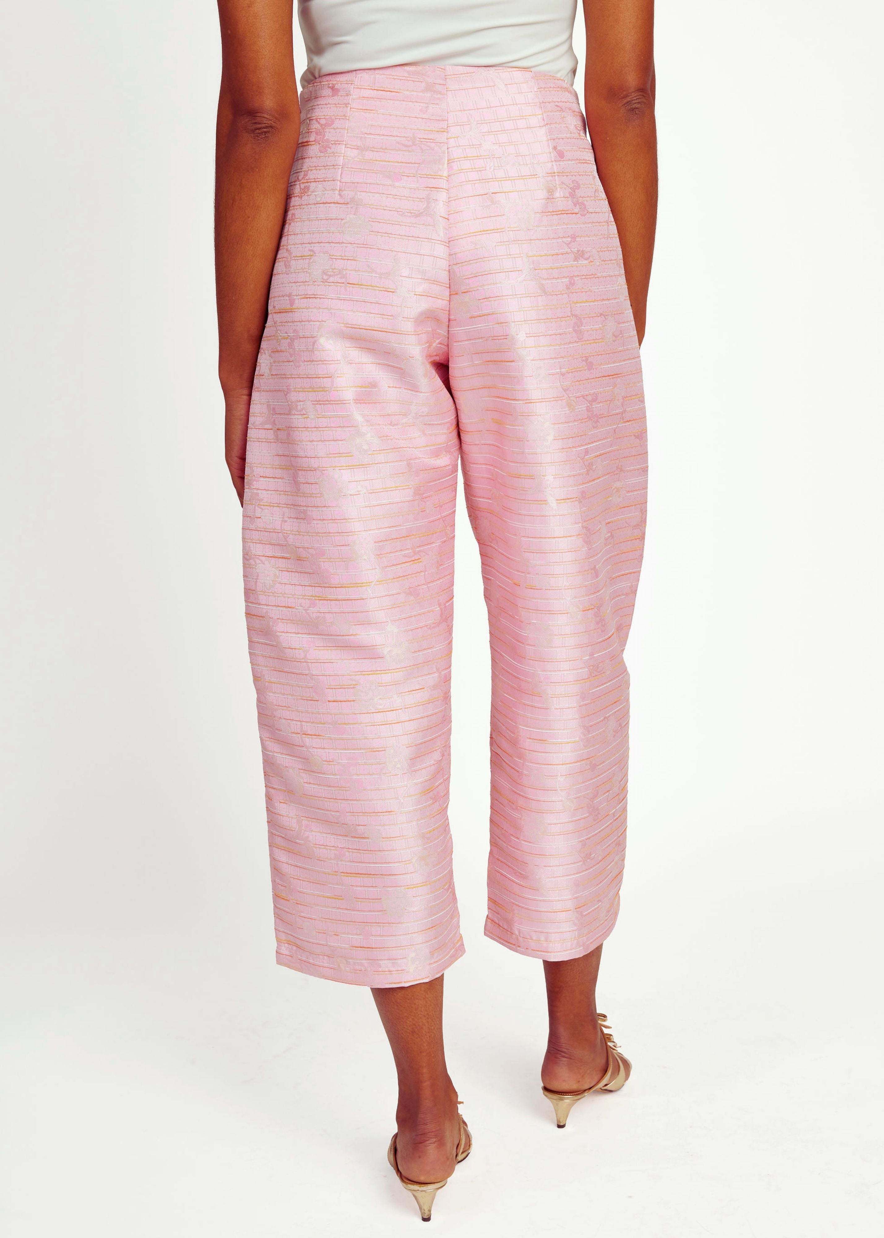 Taylor Pant Pink Textured Dupioni