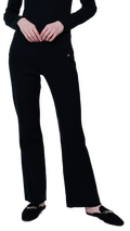 Monique Milano-Knit Boot Leg Pants; Black
