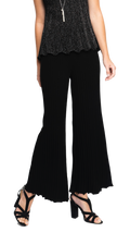 Julia Plisse-Look Full Length Wide Leg Pants, Black