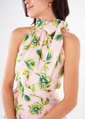 Rory Top Pink Tropical Tulip Jacquard