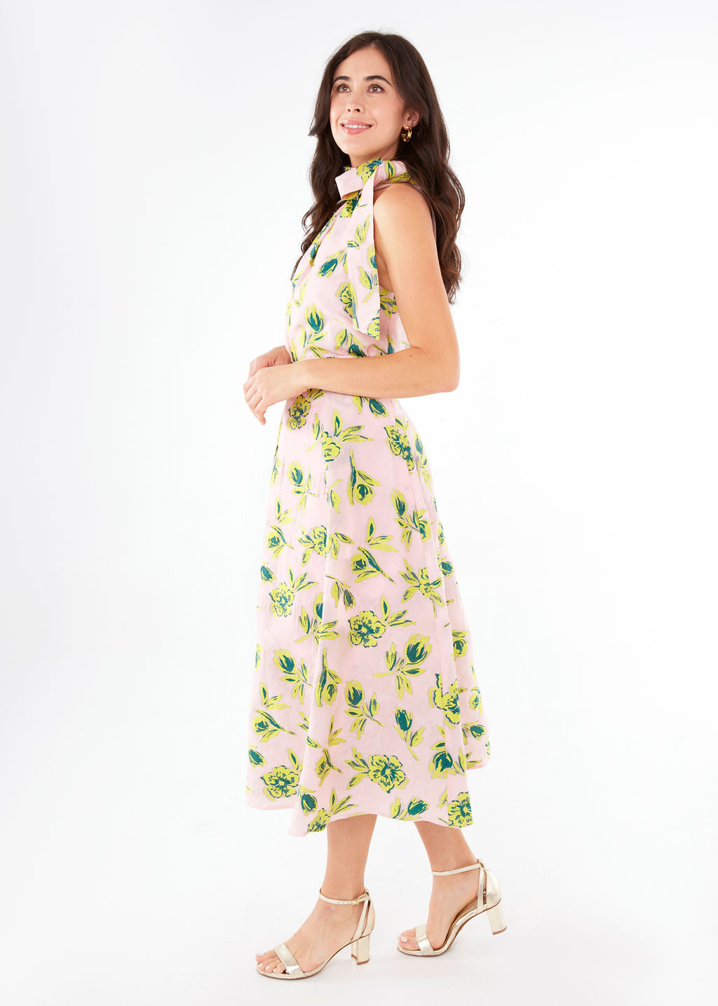 Rory Top Pink Tropical Tulip Jacquard