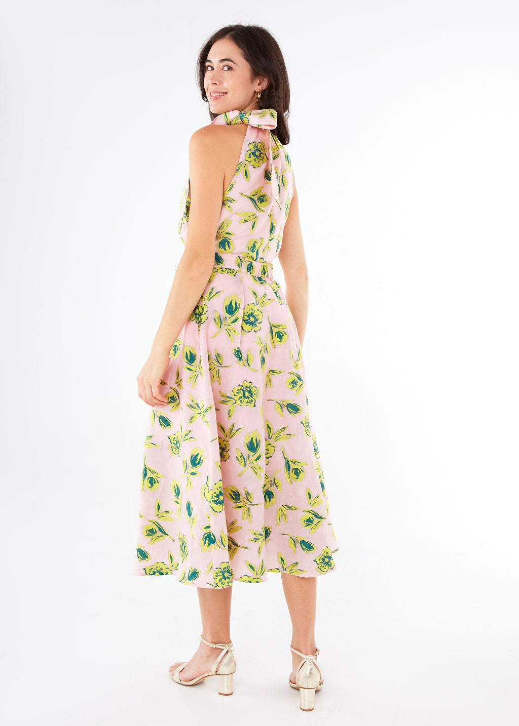 Rory Top Pink Tropical Tulip Jacquard