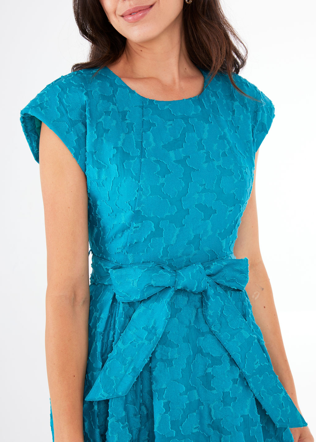 Olivia Dress Turquoise Cloud Organza