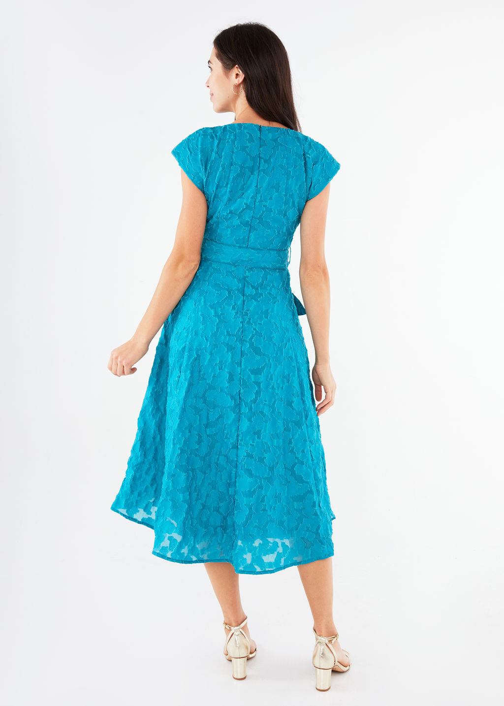 Olivia Dress Turquoise Cloud Organza