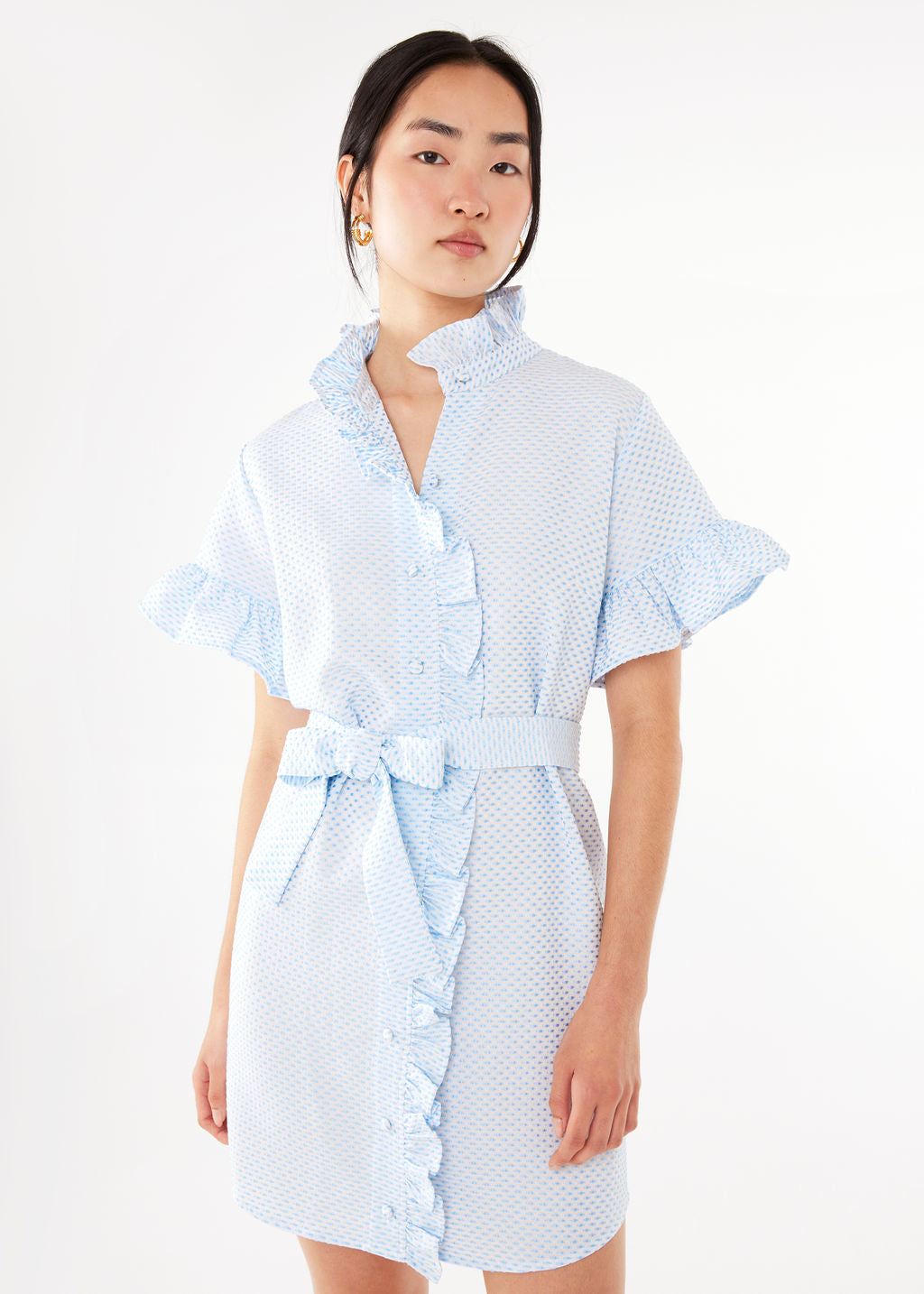 Katie Dress Light Blue Tufted Cotton