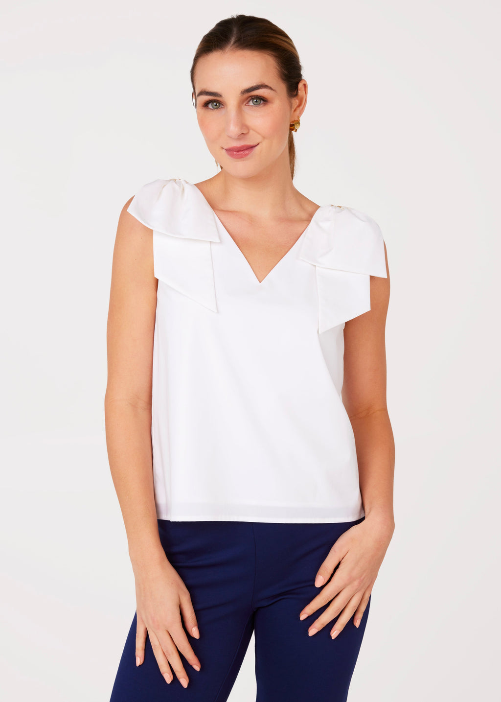 Meredith Top White Poplin