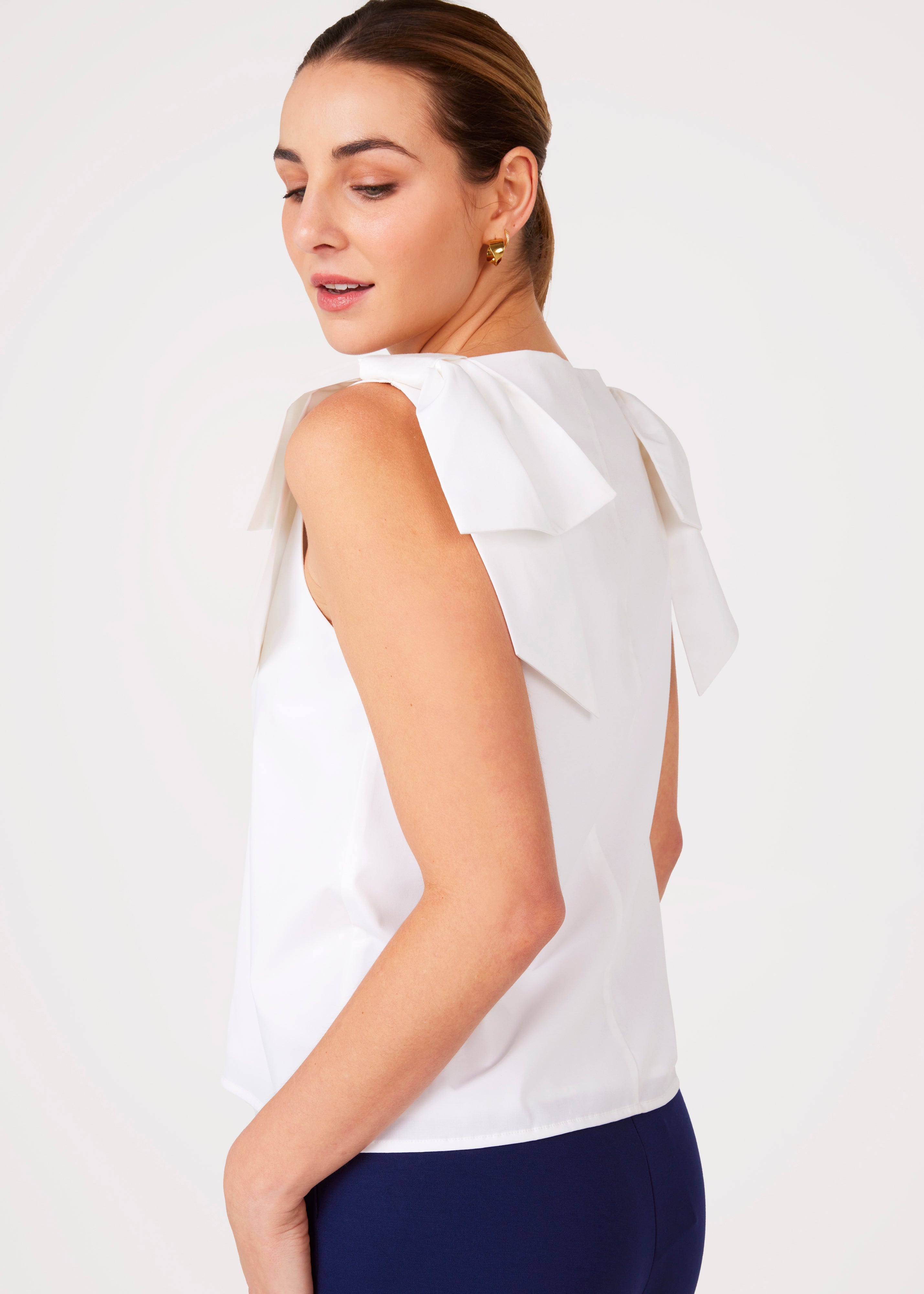 Meredith Top White Poplin