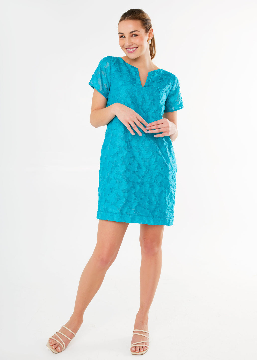 Lulu Dress Turquoise Cloud Organza