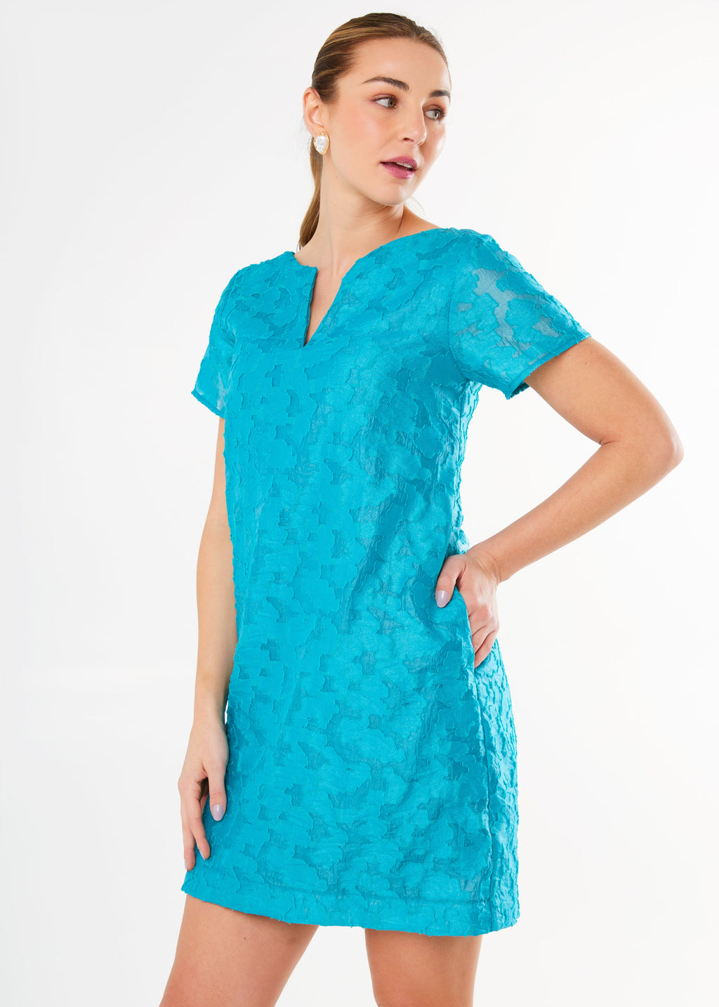 Lulu Dress Turquoise Cloud Organza