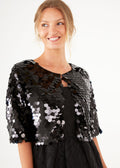 Mimi Shrug Black Disco Sequins