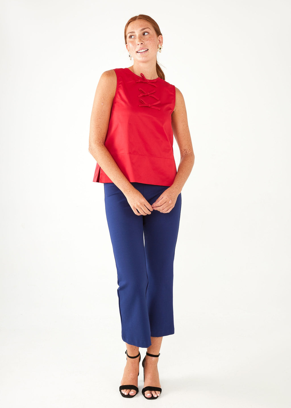 Zoe Top Red Duchess Satin