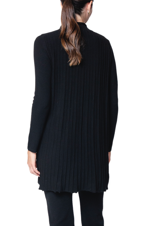 Amely Shawl Collar Mid-Length Cardigan ; Black
