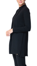 Amely Shawl Collar Mid-Length Cardigan ; Black