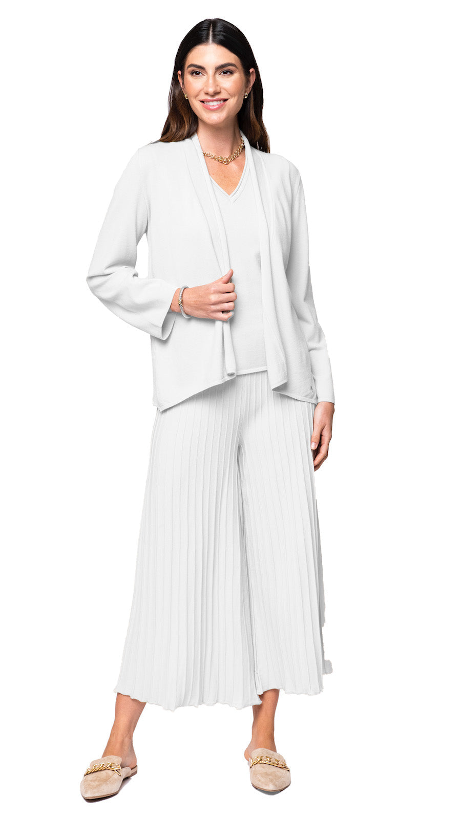 Amy Shawl Collar Cardigan ; Winter White