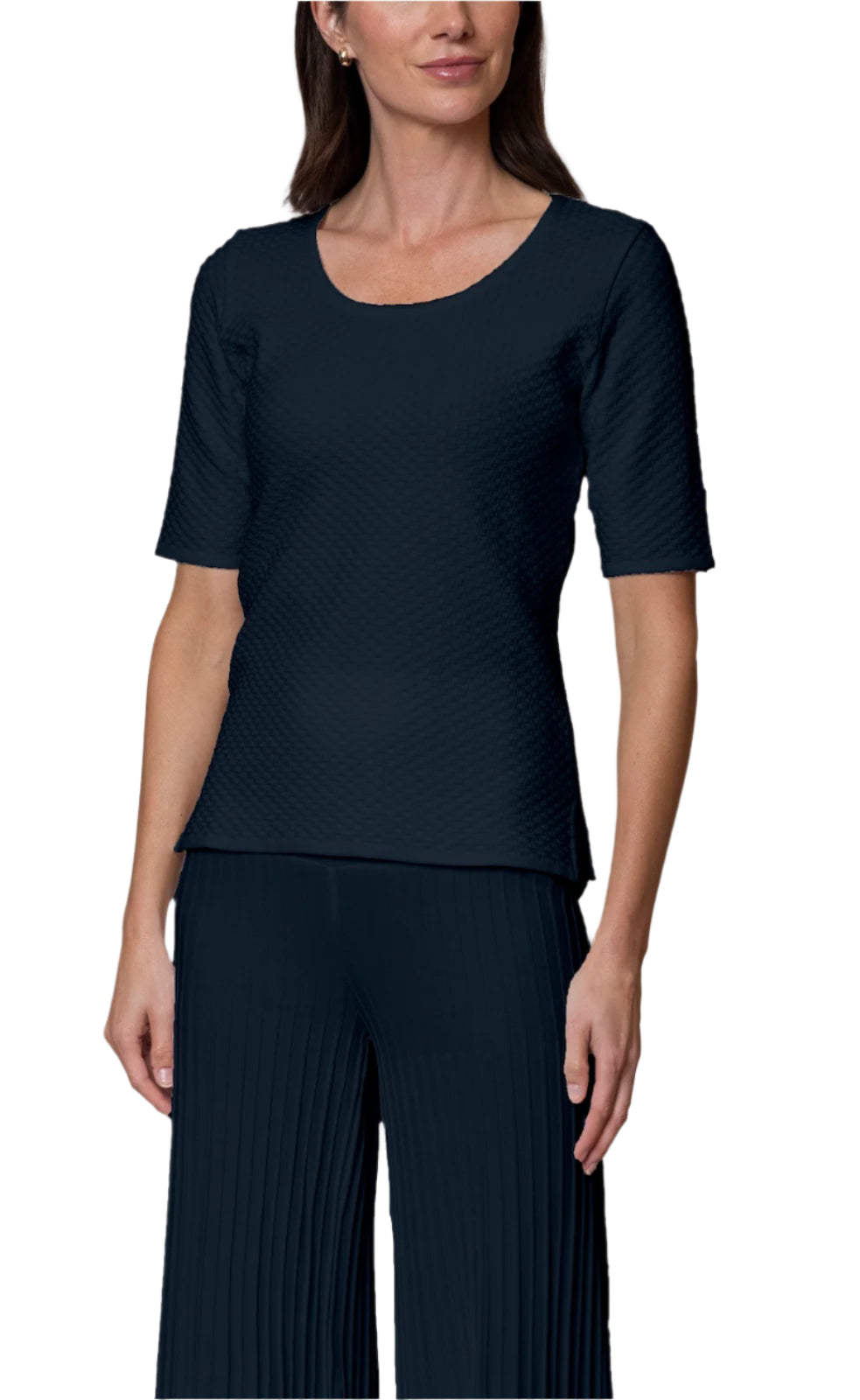 Annika Short Sleeved Top, Dark Navy