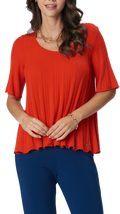 Polly Pleated Top; Orange