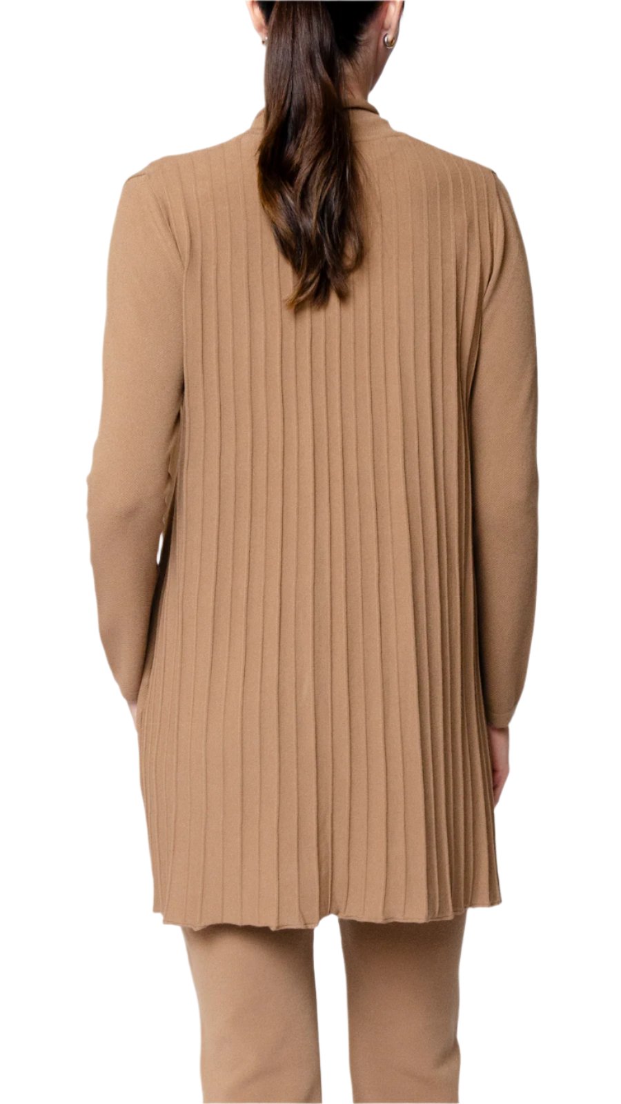 Amely Shawl Collar Mid-Length Cardigan; Mocha