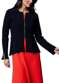 Nikkie Flat-Knit Zip Jacket ; Dark Navy