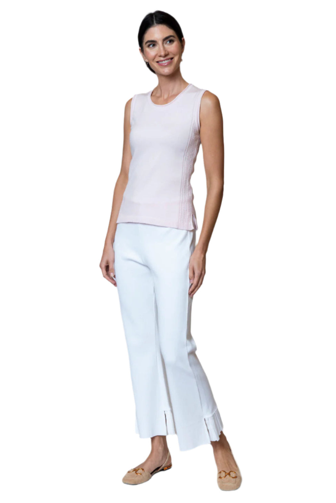 Mavys Round Neck Tank Top, Pink Petal