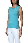 Mavys Round Neck Tank Top, Aqua