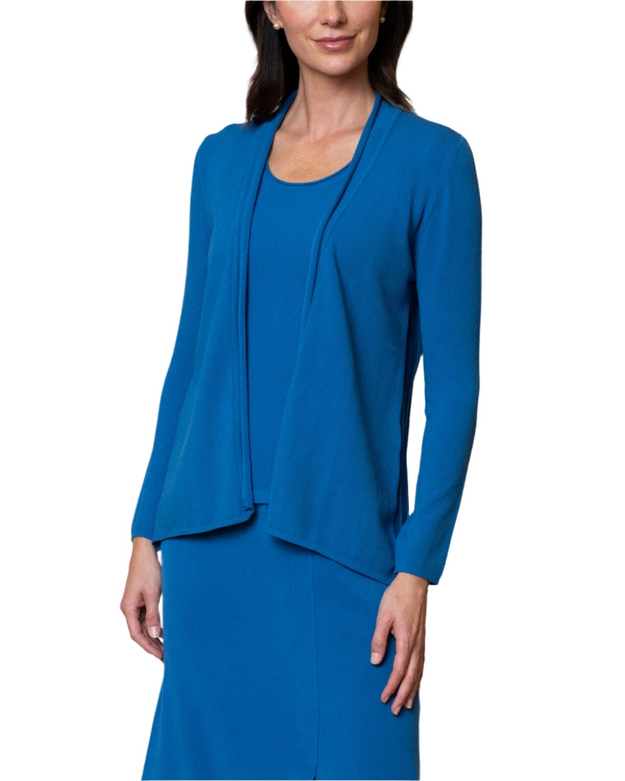 Amy Shawl Collar Cardigan ; Ocean Blue