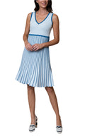 Lana Pleated Sleeveless Dress / Baby Blue/Ocean Blue