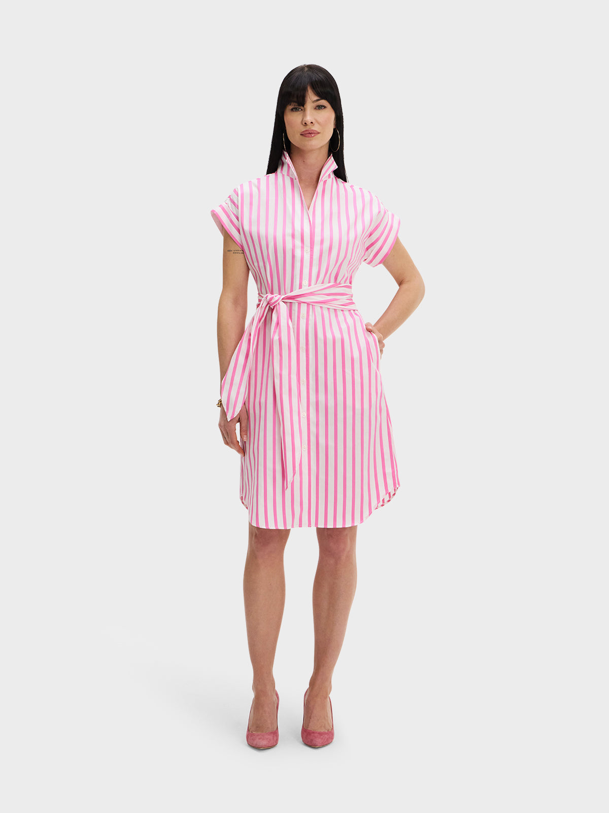 CAP SLEEVE DRESS: PRETTY IN PINK