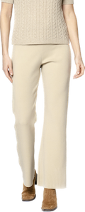 Domenique Milano-Knit Boot Leg Pants; Warm Beige