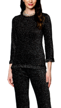 Emilia Shimmer Fringe Top; Black Shimmer
