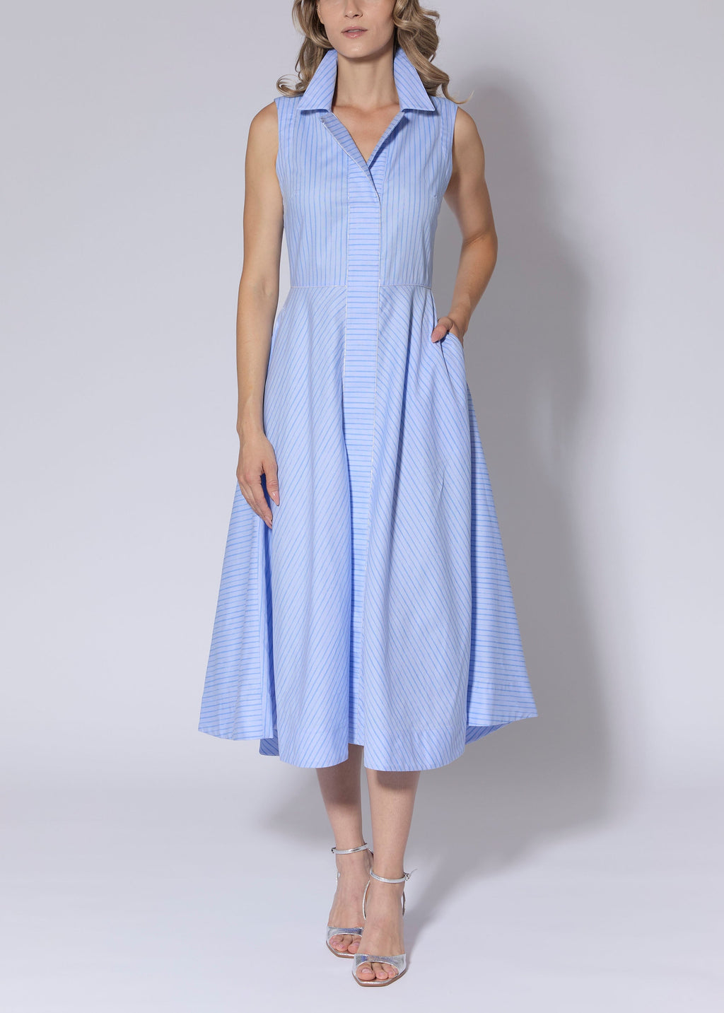 Printed Stripe Cotton Dress