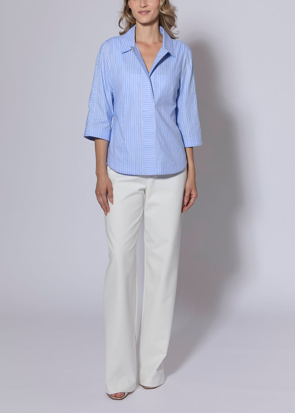 Printed Stripe Cotton Shirt