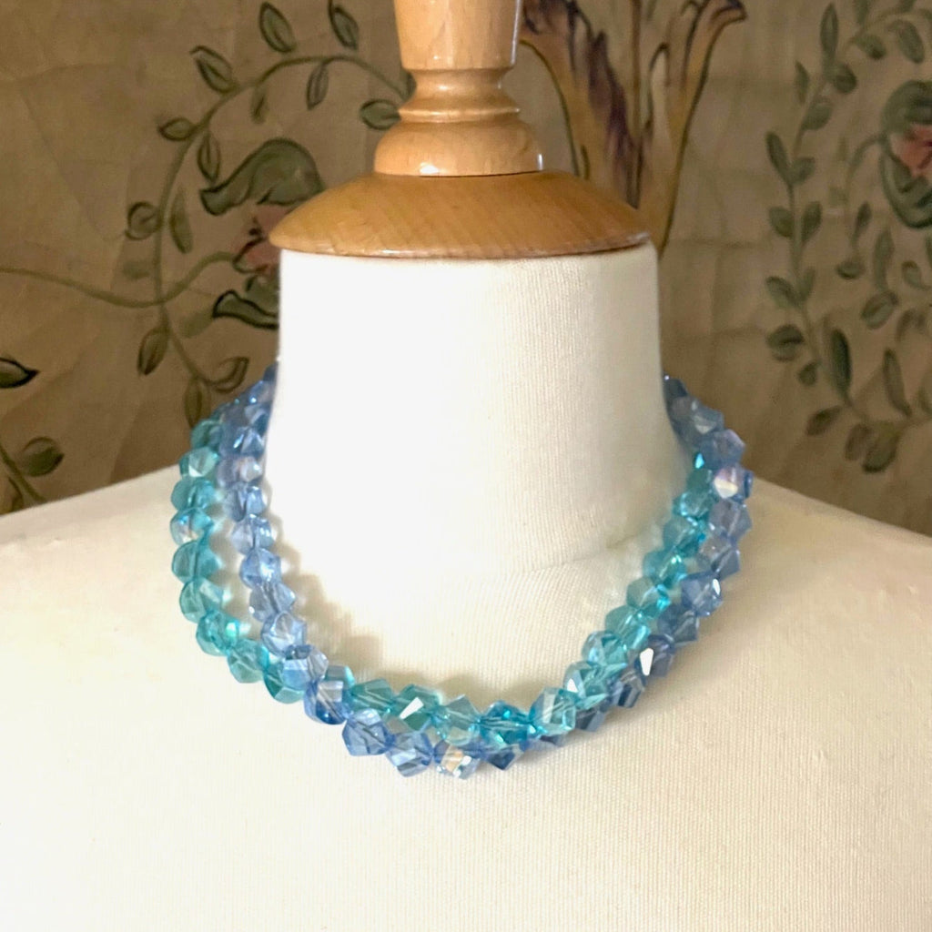 Aqua Slice Crystal Necklace