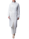Layla Cable-Knit Belted Coat ; Snow White
