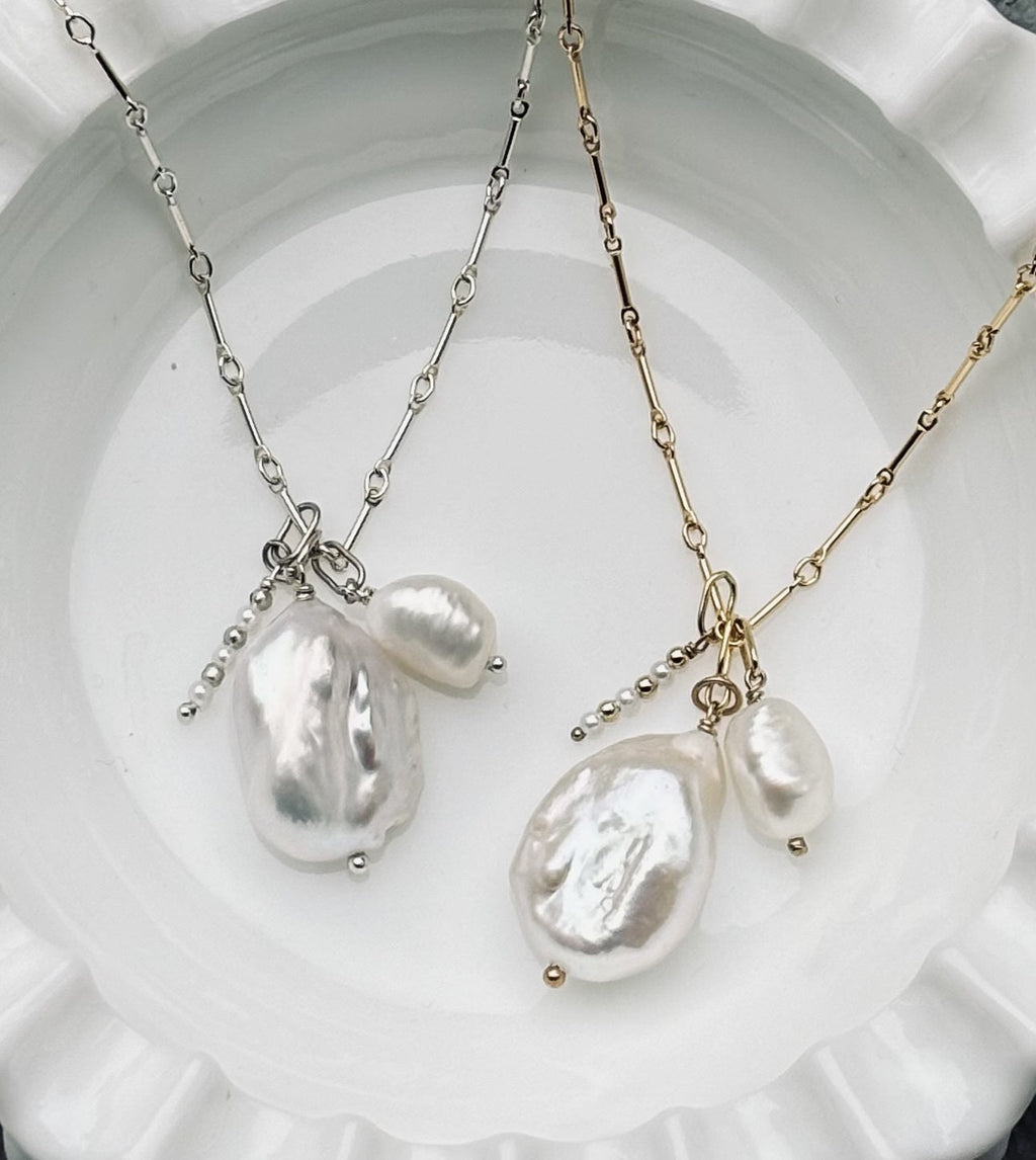 Melange Pearl Pendant-sterling or gold