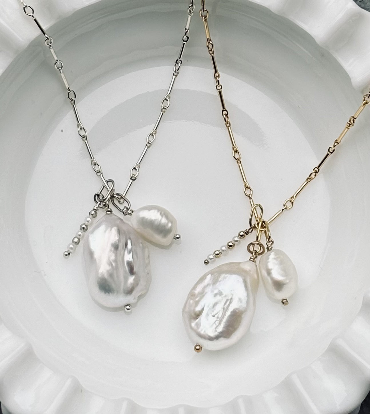 Melange Pearl Pendant-sterling or gold