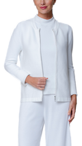 Meg Ripple-Knit Jacket ; White