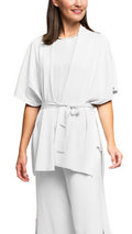 Melinda Belted Dropped Shoulder Cardigan; White