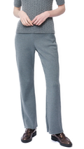 Monique Milano-Knit Boot Leg  Pants; Gray