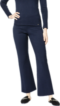 Monique Milano-Knit Boot Leg Pants; Dark Navy