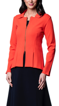 Nikkie Flat-Knit Zip Jacket ; Bright Orange