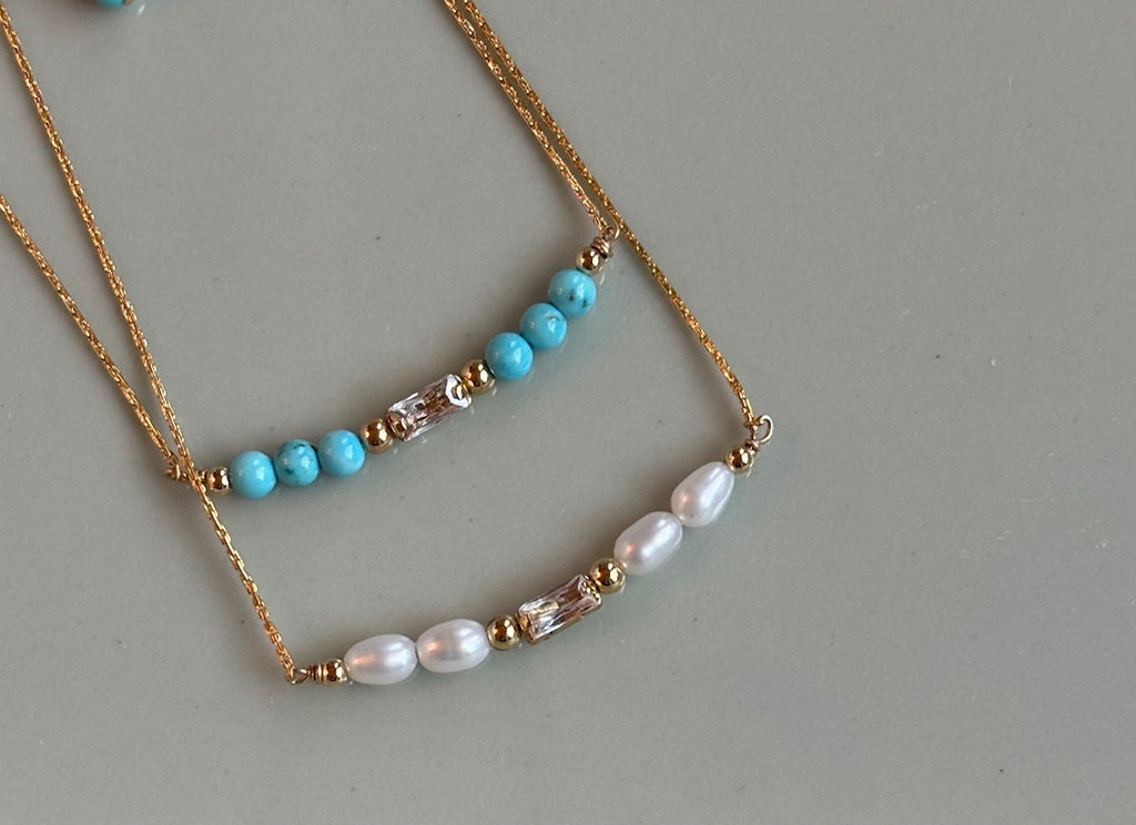 Beach Baguette Necklace ( 2 colorways)
