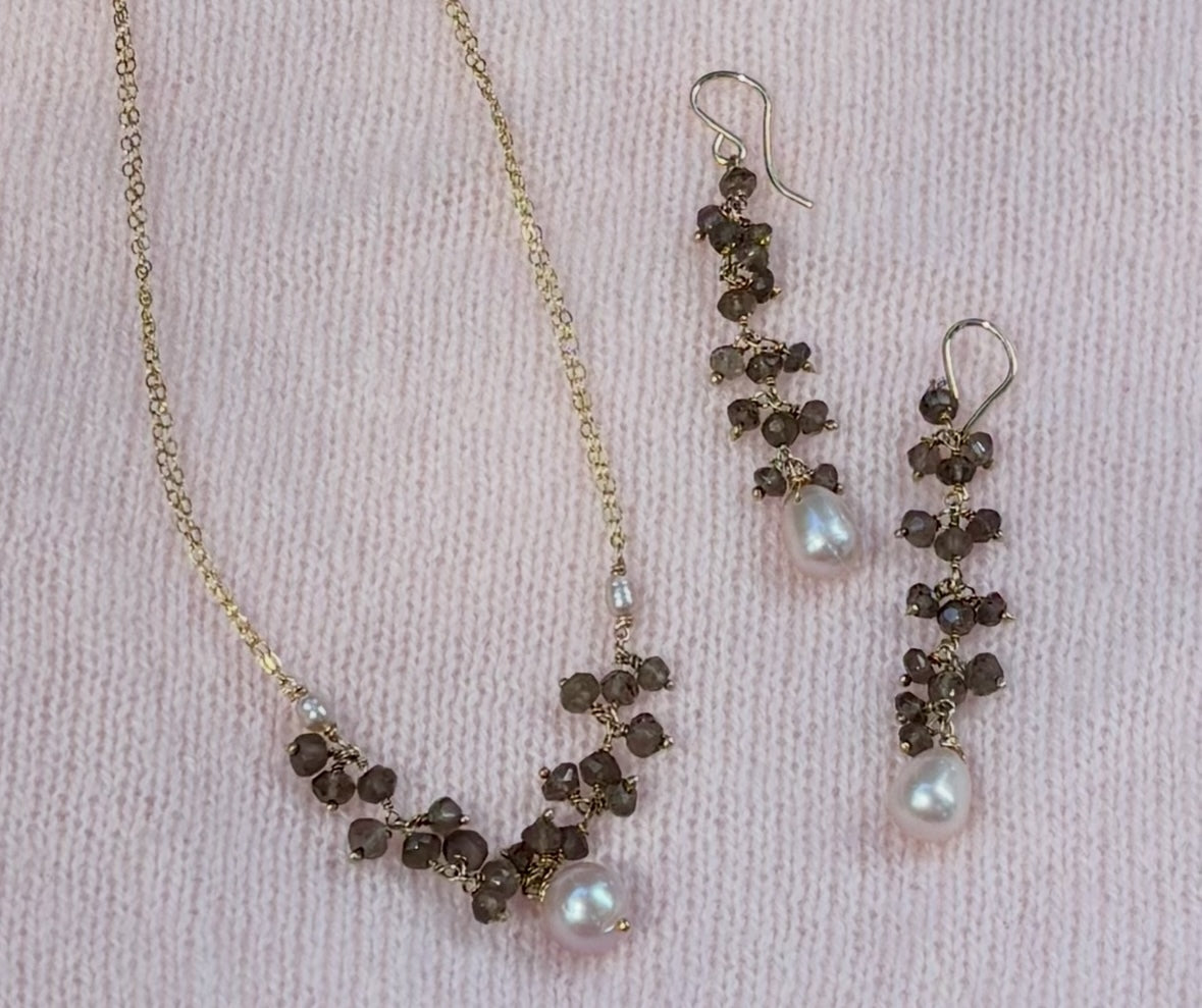 Bountiful Pendant-3 colorways: tourmaline, labradorite or smoky topaz