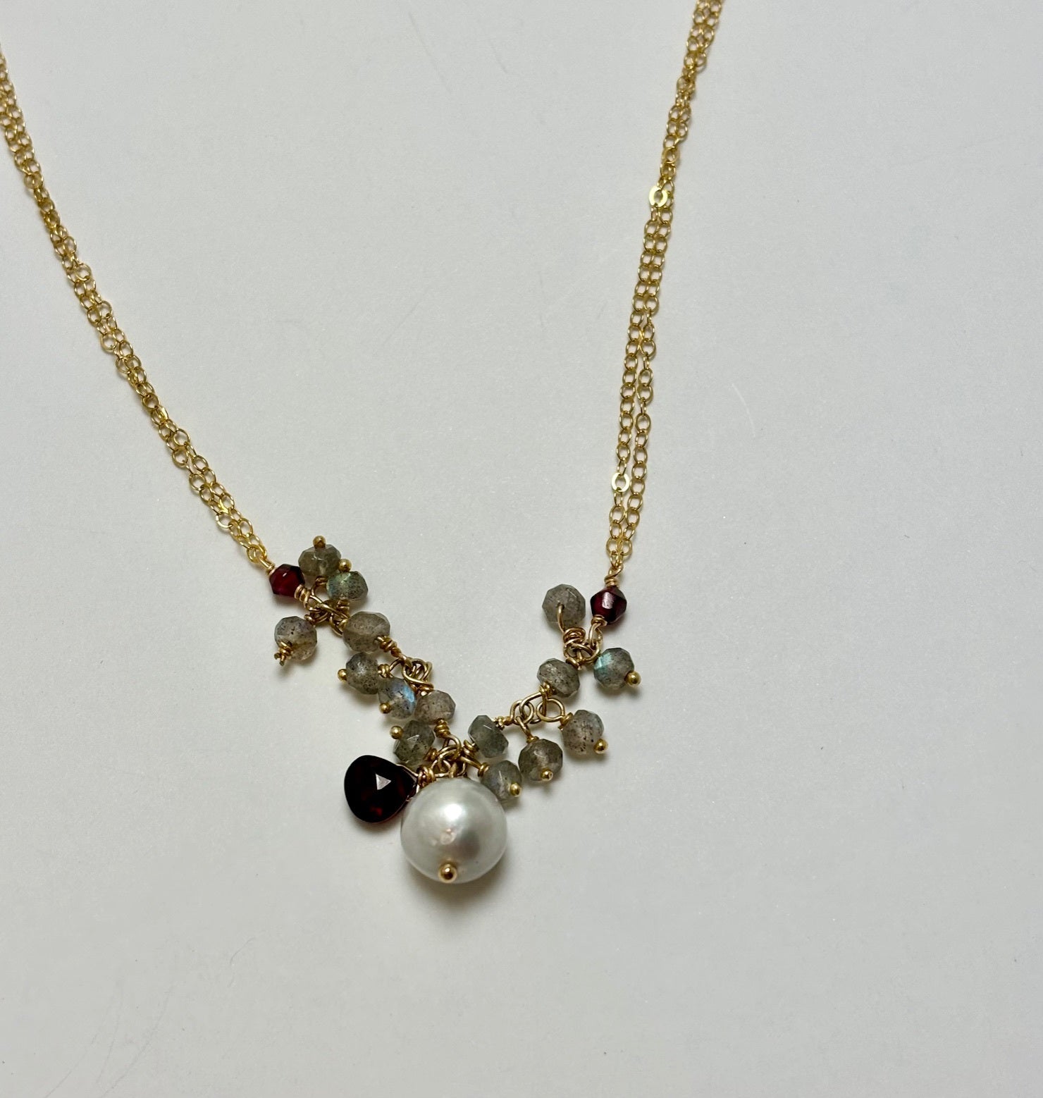 Bountiful Pendant-3 colorways: tourmaline, labradorite or smoky topaz