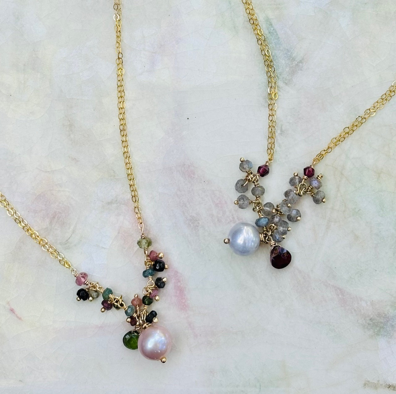 Bountiful Pendant-3 colorways: tourmaline, labradorite or smoky topaz