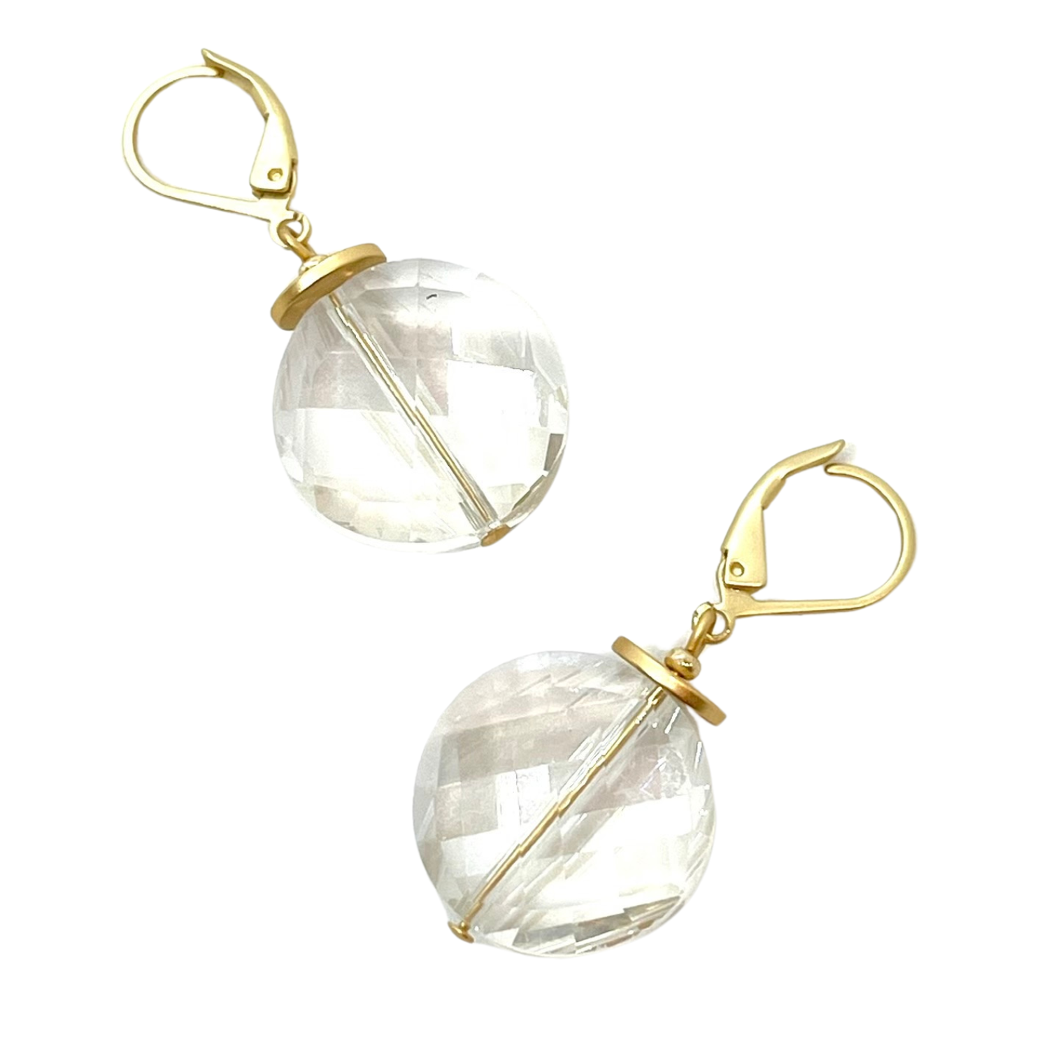 Clear Coin Crystal Earrings