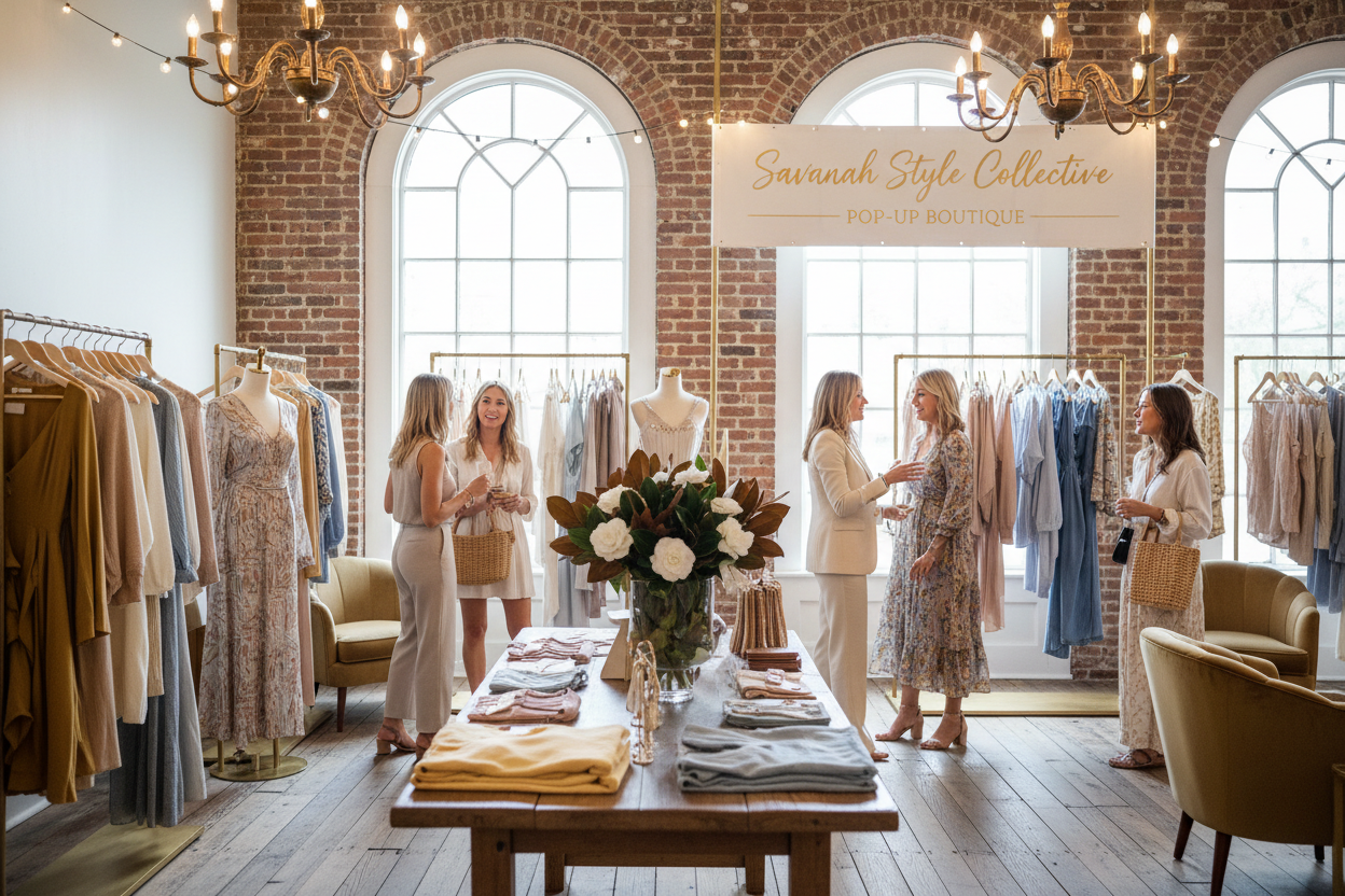Create a image of DesXpress Savannah
Step into an intimate designer pop-up experience featuring curated collections from emerging and established independent designers. Enjoy personal styling, exclusive discounts, and the opportunity to connect with fellow fashion enthusiasts in our Savannah community.