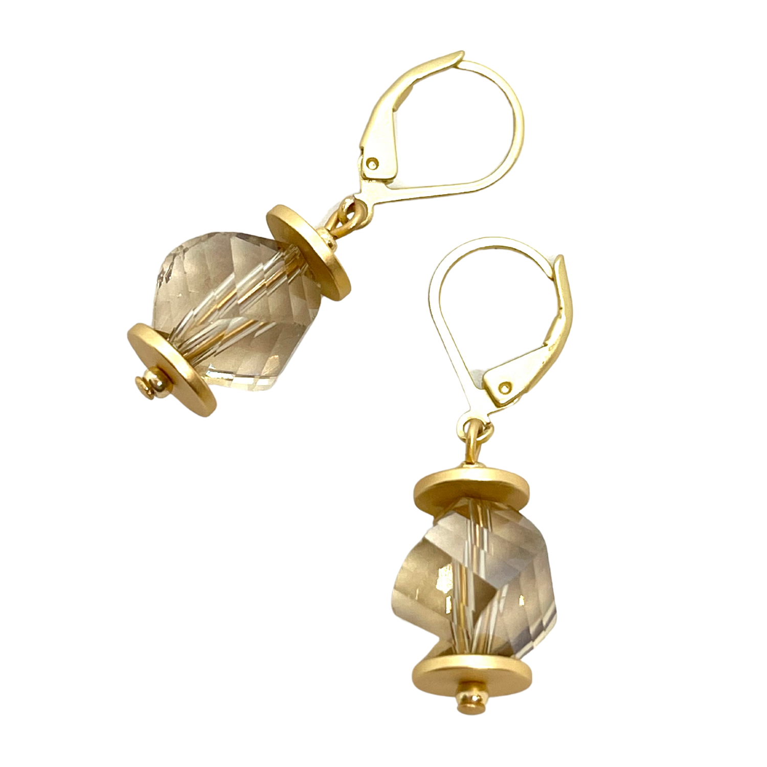 Champagne Slice Crystal Earrings